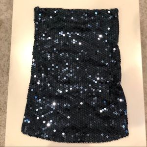 Forever 21 Forest Green Sparkly Sequin Tube Top XS